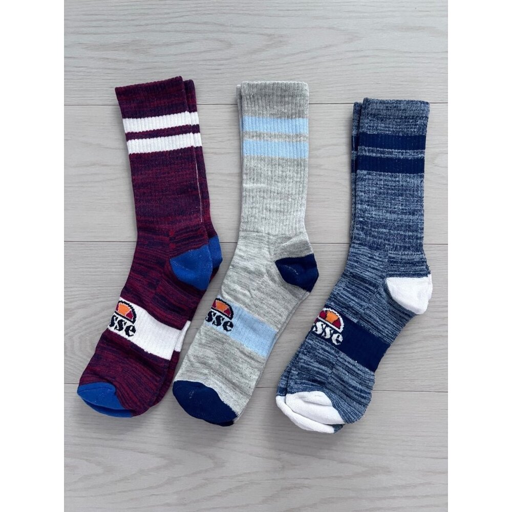 Ellesse Branded 3-Pack Sport Socks Set ( Sz 7.5-11.5 )